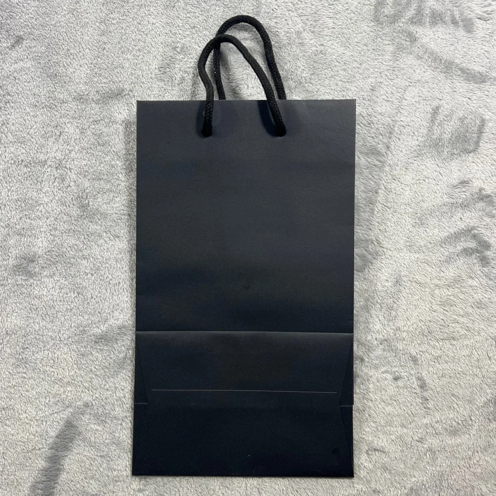 GUCCI Shopping Bag Small Black Paper Rope Handle Authentic Good Condition 11x7x4